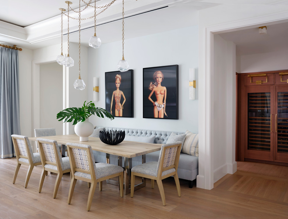 Dining room - coastal dining room idea in Miami