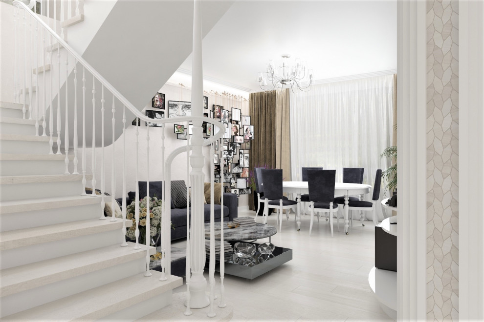 Дизайн интерьера частного дома первого этажа.