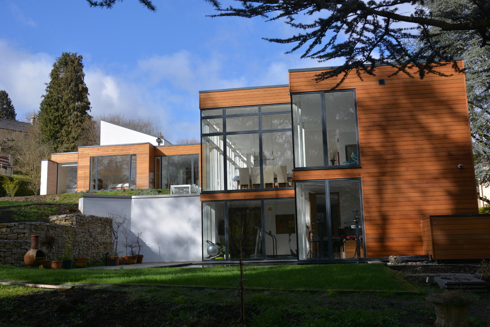 This is an example of a mid-sized contemporary exterior in Wiltshire.