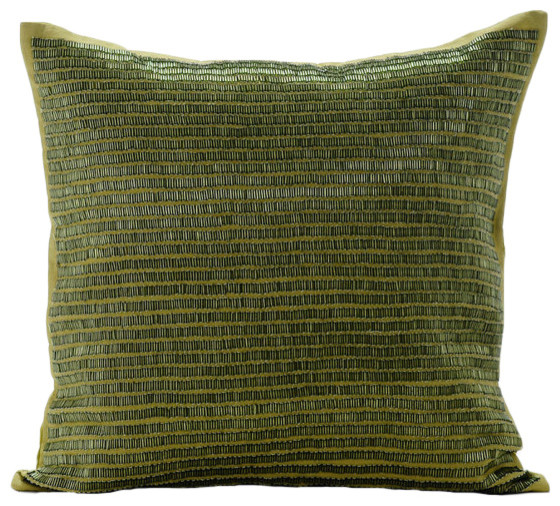 Green Pillow Covers Cotton Linen 20"x20" Decorative Pillows, Misty Green