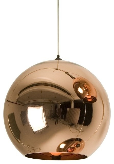 Mirror Ball Pendant Lamp, Copper, Large