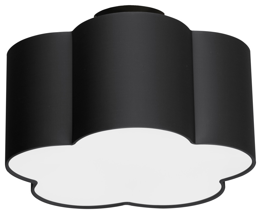 Black Contemporary Flush Mount With Matte Black Metal - Flush-mount ...