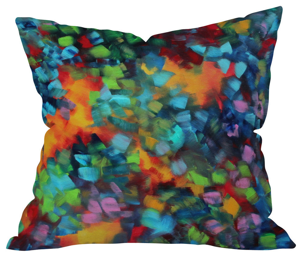 Madart Inc Color Blast Outdoor Throw Pillow, 16"x16"