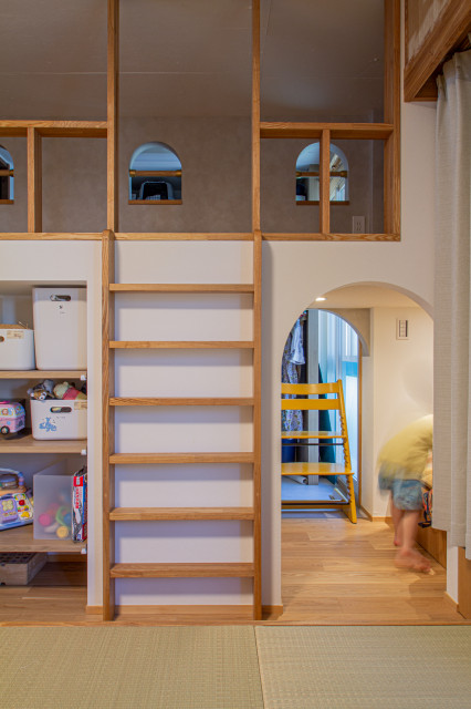 アーチ壁とヌック scandinave-chambre-d-enfant