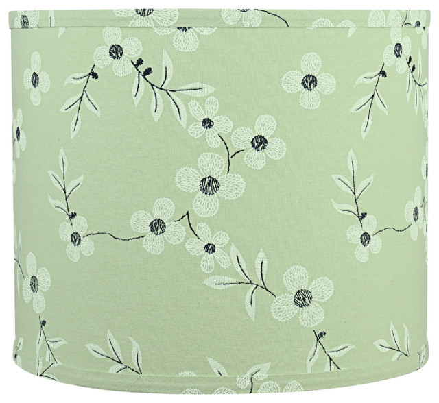 Aspen Creative 31102 Drum (Cylinder) Spider Lamp Shade, Light Green 12