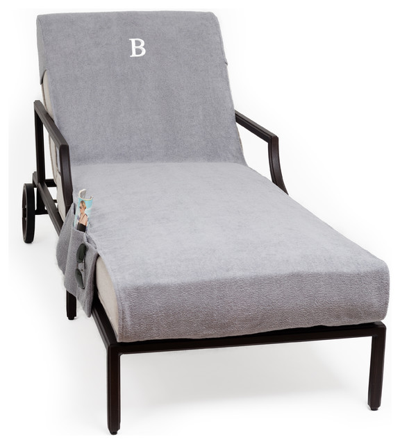 Personalized Standard Size Chaise Lounge Cover With Side Pockets