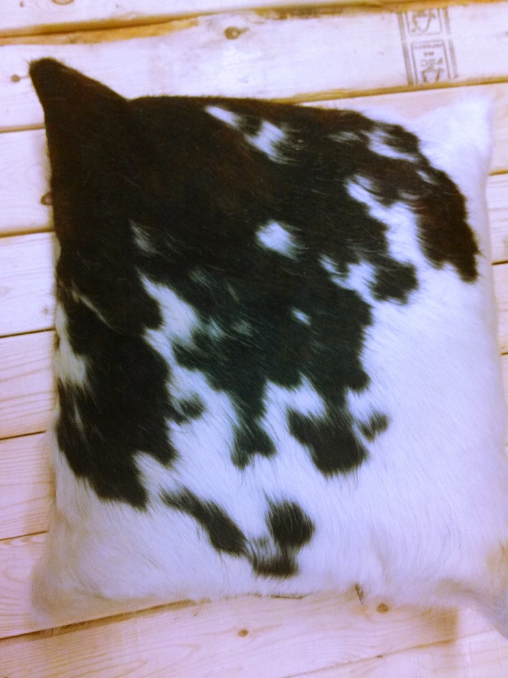 cowhide hair on throw pillow