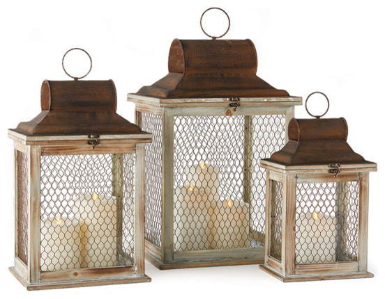 Timberlane Candle Lanterns Set Of 3 Farmhouse Candleholders Timberlane Candle Lanterns Set Of 3