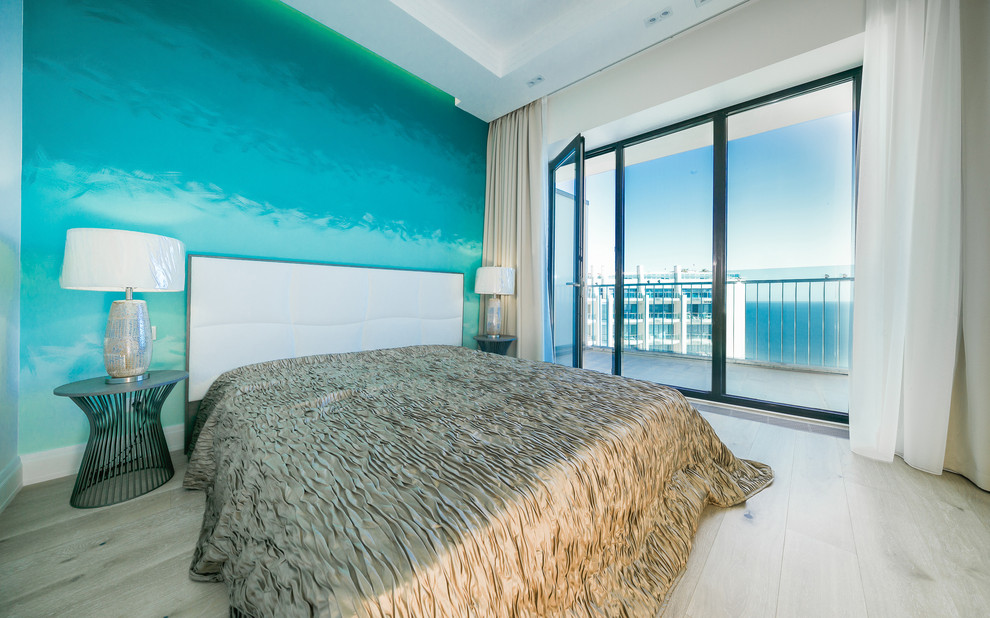 Апартаменты  ЖК "Актёр гэлакси" в современном морском стиле