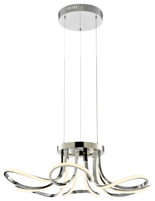 6 Petals Integrated LED Dimmable SandyGold Chandelier with SmartDimmer Included