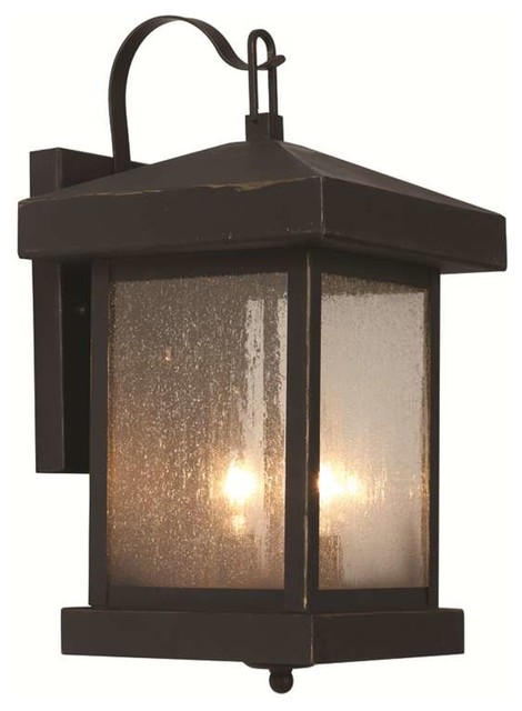 Trans Globe Lighting Traditional Seeded 2 Light Outdoor Wall Traditional Seeded 2 Light Outdoor Wall Lights Weathered Bronze Transitional