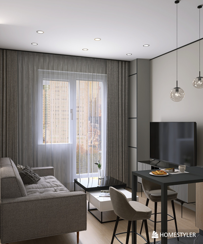 Проект 2-комнатной квартиры для молодого человека