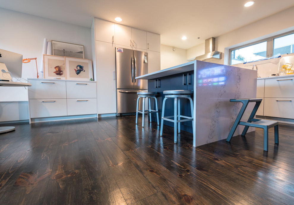 Blue and White Kitchen in Seattle Contemporary Seattle by