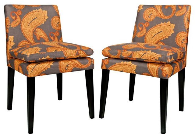 angelo:HOME Marnie Dining Chair Set - Desert Sunset Brown Paisley - Set of 2 - D