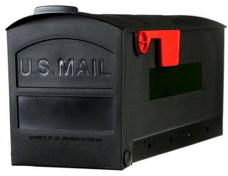 Rubbermaid Plastic Mailbox, 201/4"x91/2"x81/4", Black Transitional