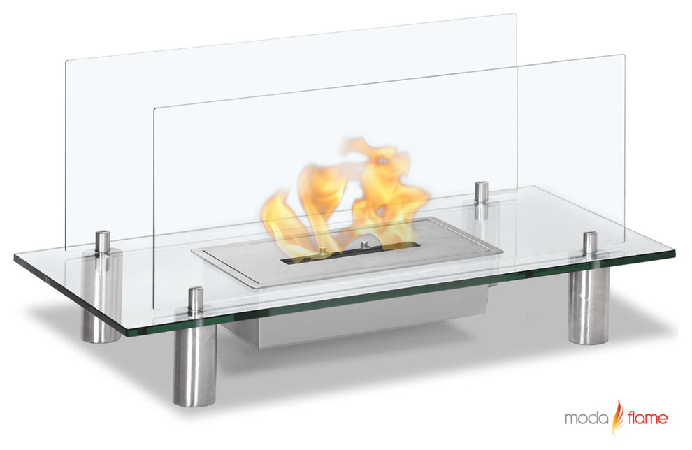 Baza Free Standing Floor Indoor Outdoor Ethanol Fireplace by Moda Flame