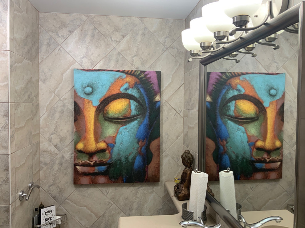 Can you put wallpaper over bathroom tile?