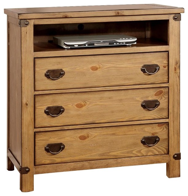 Burnished Pine Wood Media Chest Brown Rustic Media Cabinets