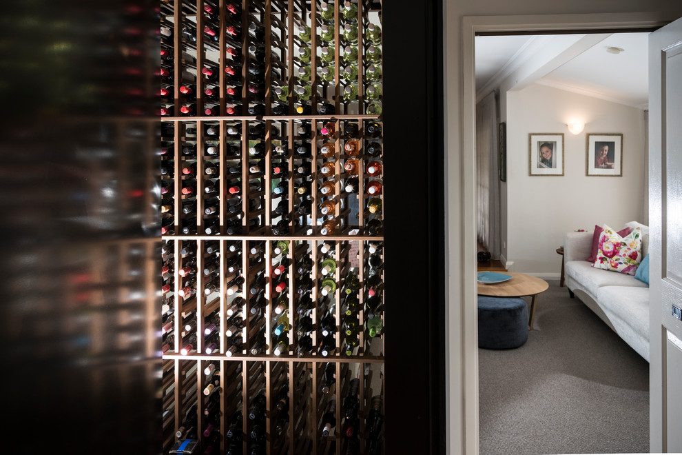 Design ideas for a modern wine cellar in Melbourne.