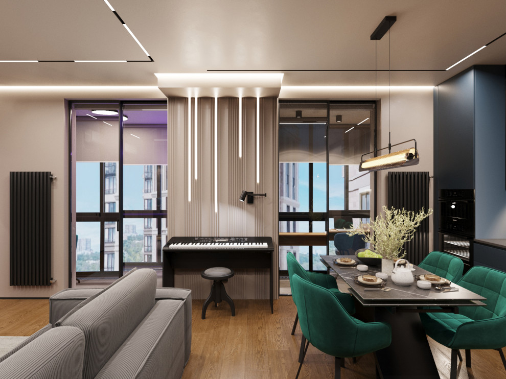 Дизайн-проект квартиры в темно серых тонах