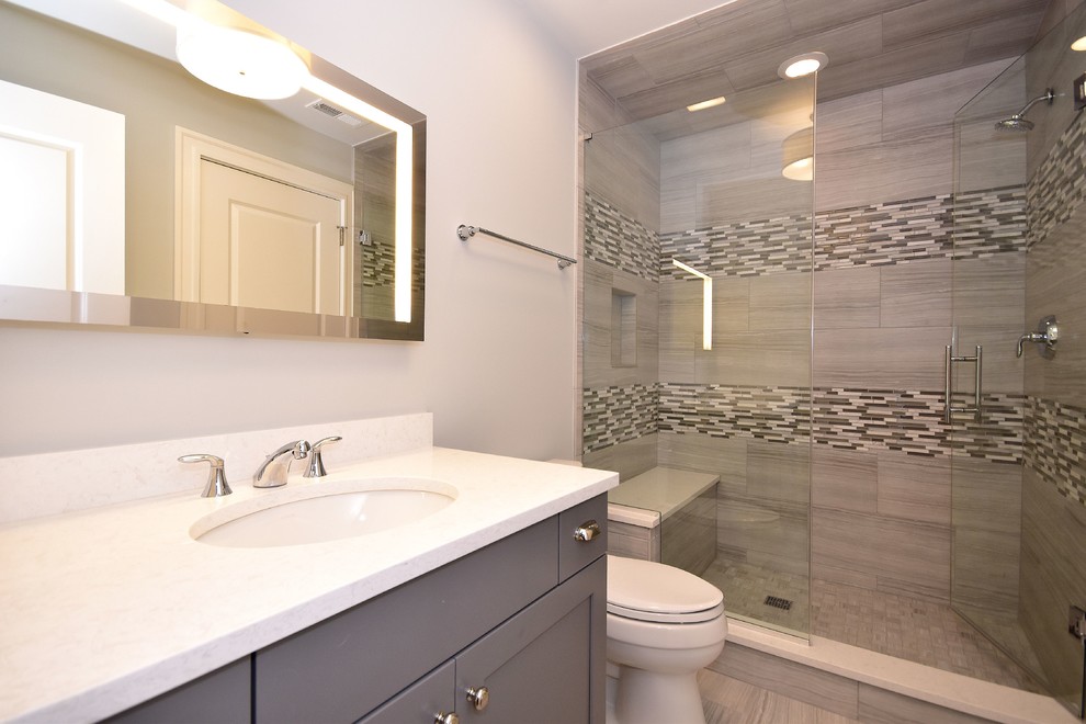 Transitional home design photo in Chicago