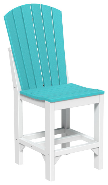 Bar Height Adirondack Chair- Aruba Blue & Seashell
