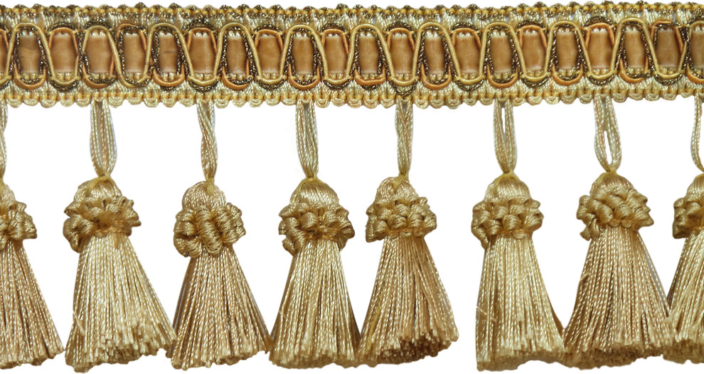 Light Gold Ivory 3.75/" Tassel Fringe Trim Radiant Sunrise By The Yard