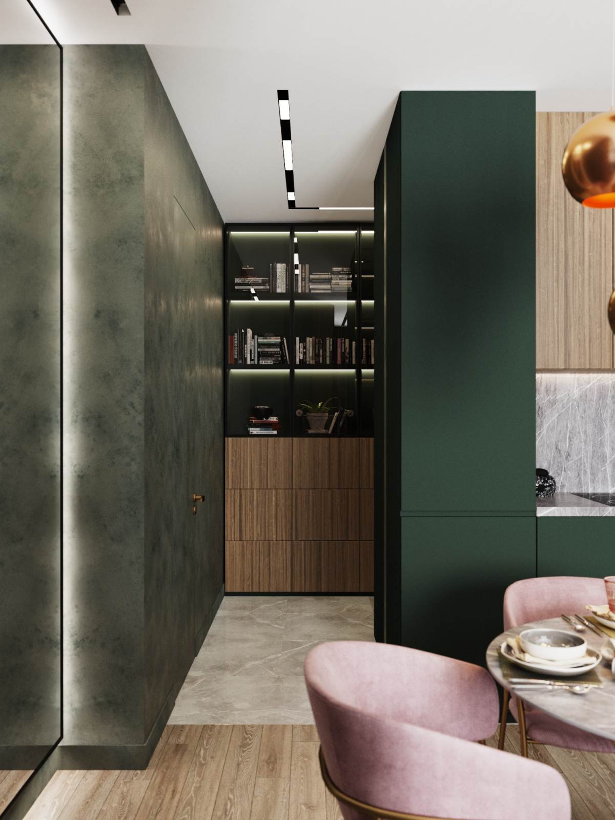 Маленькая квартира в зеленых тонах