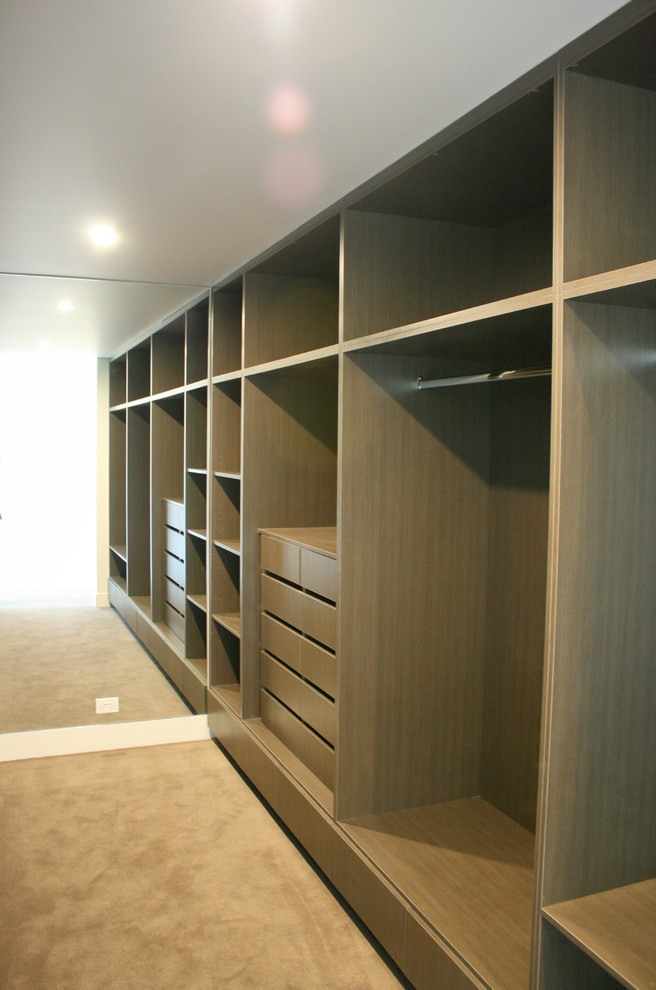 Photo of a modern storage and wardrobe in Melbourne.