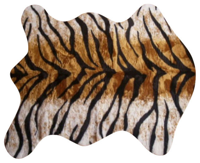 Faux Bengal Tiger Skin Rug 4'10x6'8 Large - Contemporary - Bath Mats - by  ecofo | Houzz