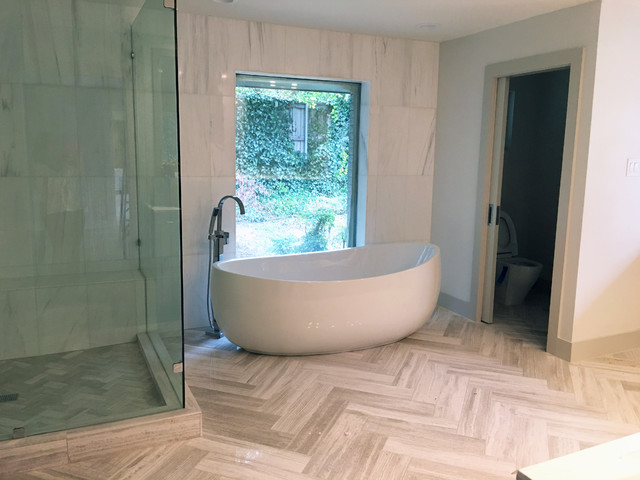 TILE WORK modern-bathroom