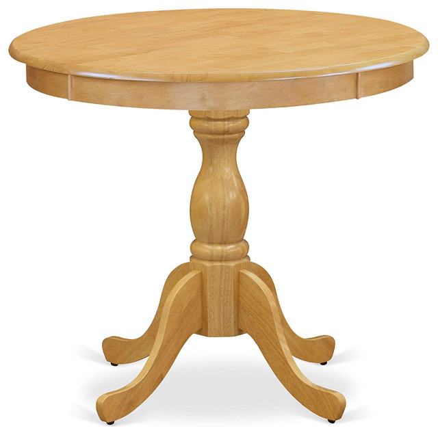 Dining Table, Rubberwood Construction With Pedestal Base and Round Top
