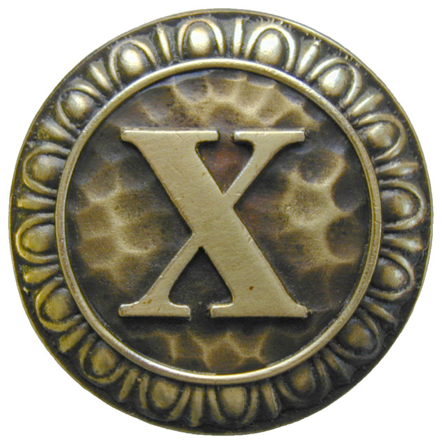 Notting Hill Initial X Knob, Dimensions 13/8" diameter And