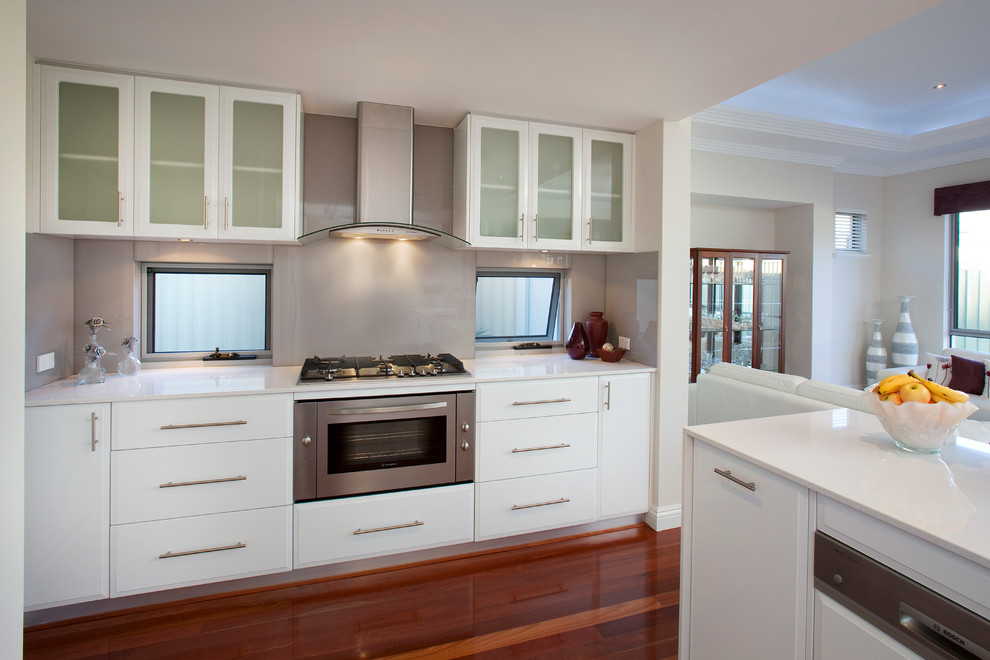 Design ideas for a mid-sized contemporary kitchen in Perth with with island.
