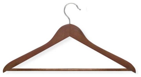 Basic Suit Hanger with Non-slip Bar in Cherry