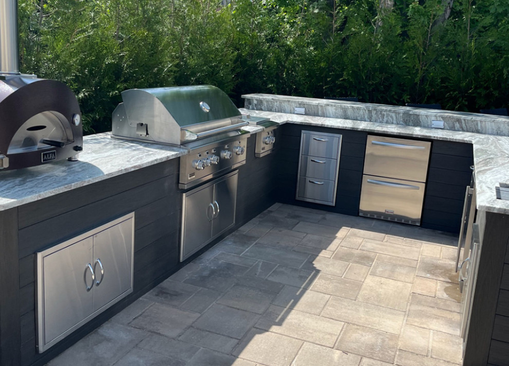 L Shaped Outdoor Kitchen