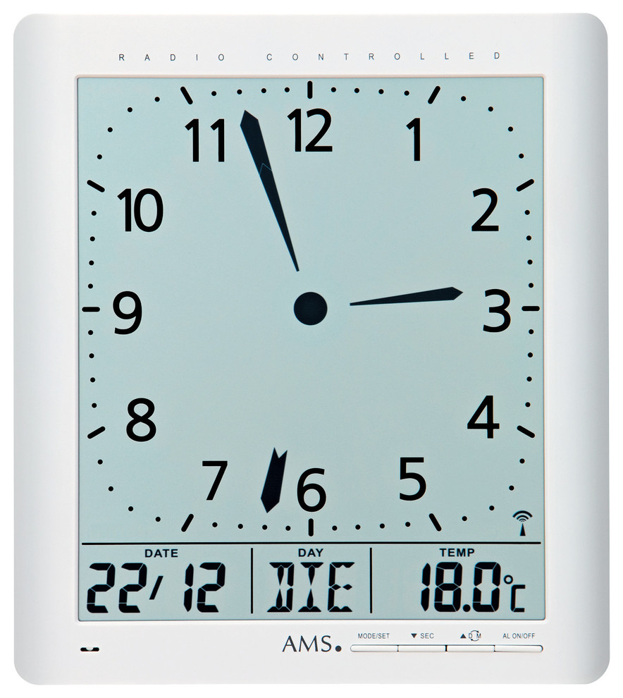 Sabinus Radio Controlled Wall Clock Contemporary Alarm Clocks by AMS Clocks UK Houzz