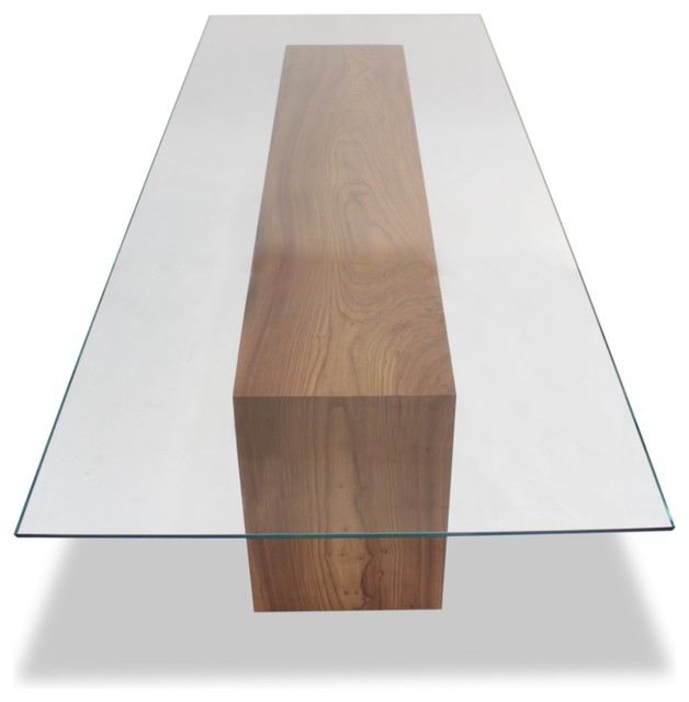 Glass Top and Solid Wood Dining Table