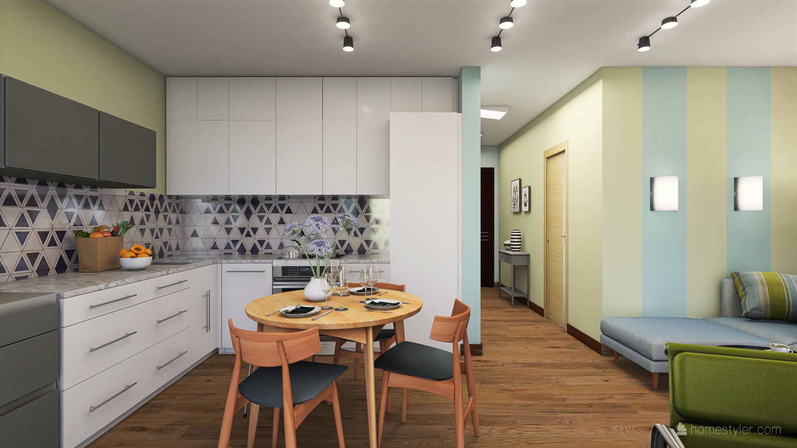 Квартира - студия для сдачи в аренду. Эскизный проект