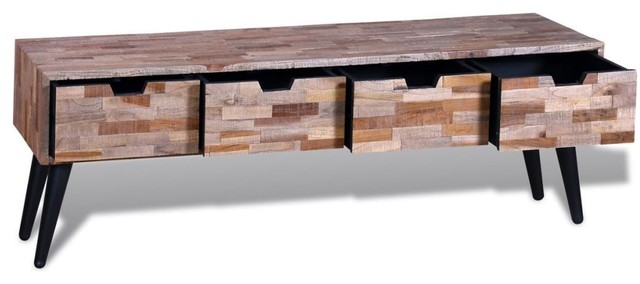 VidaXL TV Cabinet With 4 Drawers, Reclaimed Teak