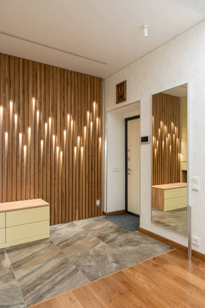 Стеновая панель с подсветкой - Дуб