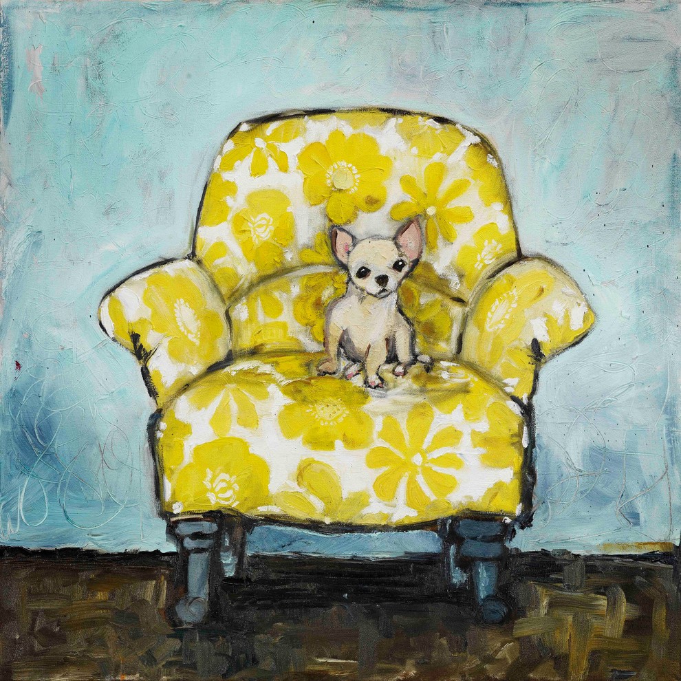 "Dog Allowed In" Painting Print on Canvas by Tori Campisi, 32"x32