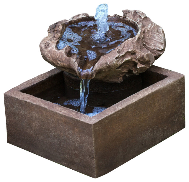 Driftwood Garden Water Fountain Rustic Outdoor Fountains And Ponds