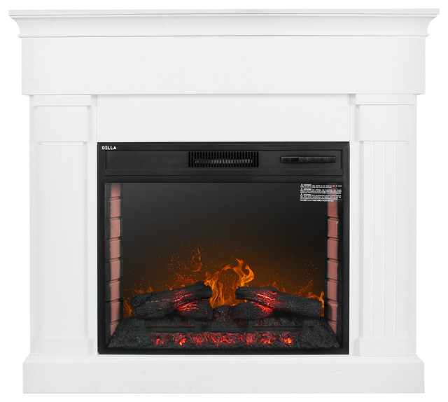 Freestanding Electric Fireplace Heater Traditional Indoor Freestanding Electric Fireplace Heater White