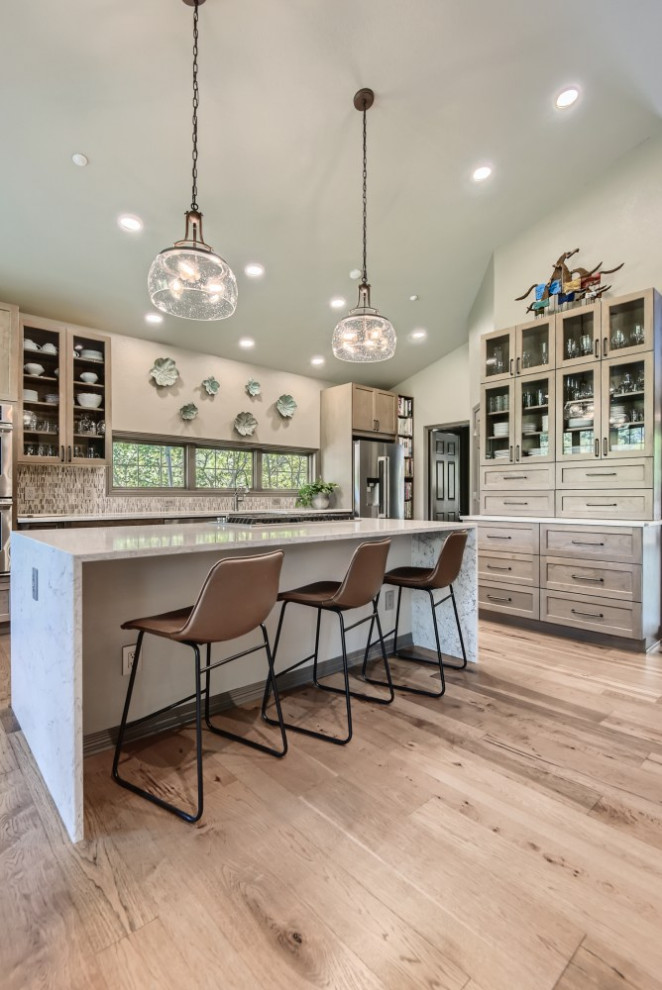 Mountain style kitchen photo in Denver