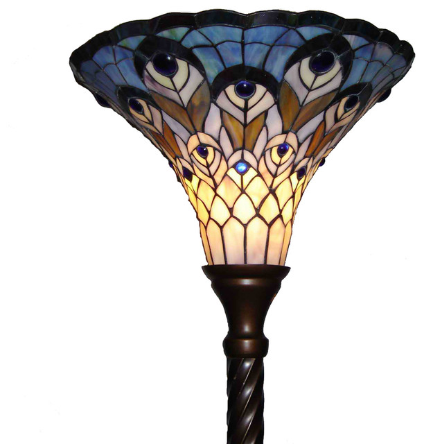 tiffany peacock table lamp