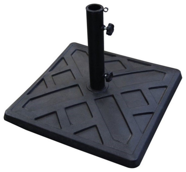 Polyresin Metal Square Umbrella Base in Black Outdoor Umbrella