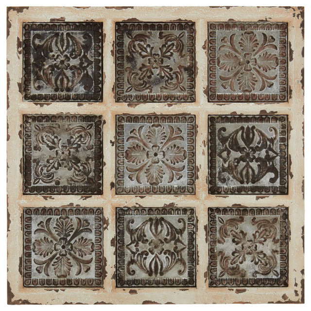 Rustic White Metal Wall Decor 55507 French Country Metal Wall Art