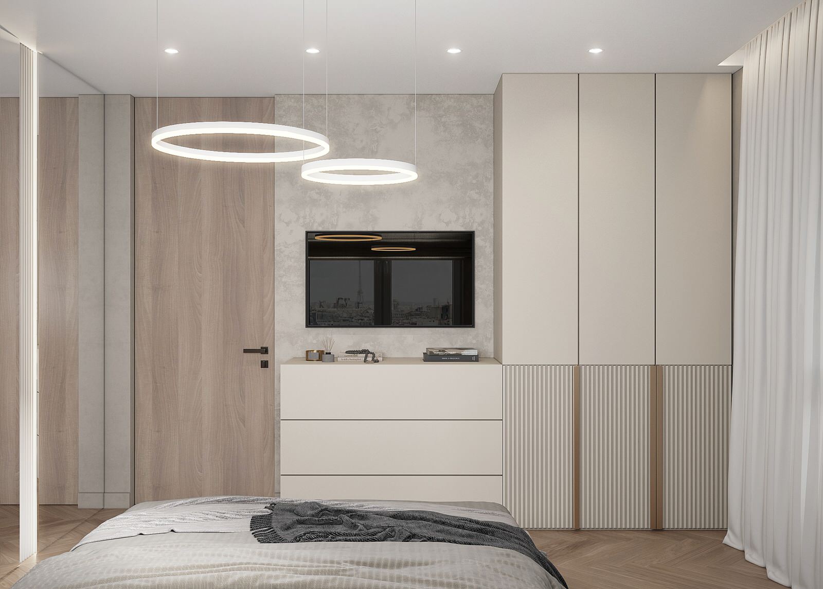 Современный светлый интерьер квартиры