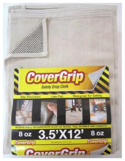 CoverGrip 351208 Slip Resistant Canvas Drop Cloth 3.5'x12'